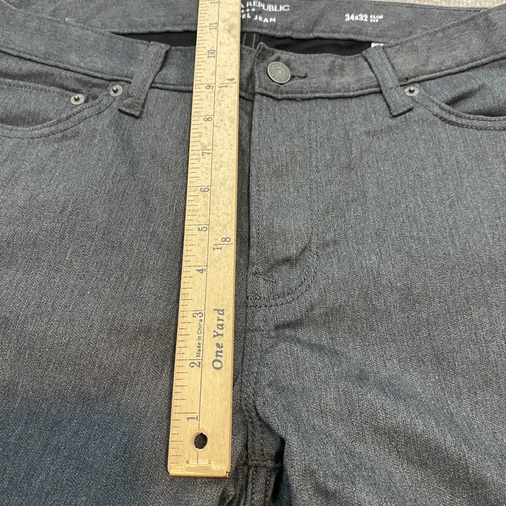 Banana Republic Travel Jean Jeans Mens 34x32 Gray Dark Wash Slim Straight Denim